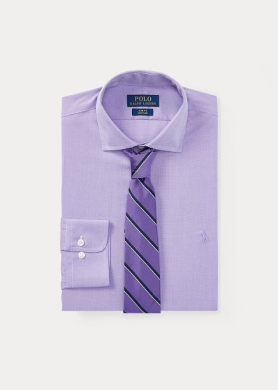 Camisa Polo Ralph Lauren Hombre Morados / Blancos - Classic Fit Poplin - JUDCM3516
